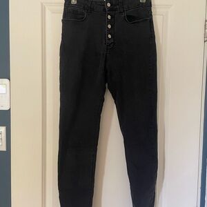 🩷 Zara High Rise Faded Black Skinny Jeans size 6